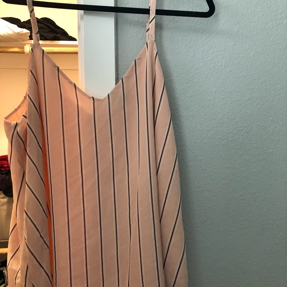 pink stripped chiffon tank